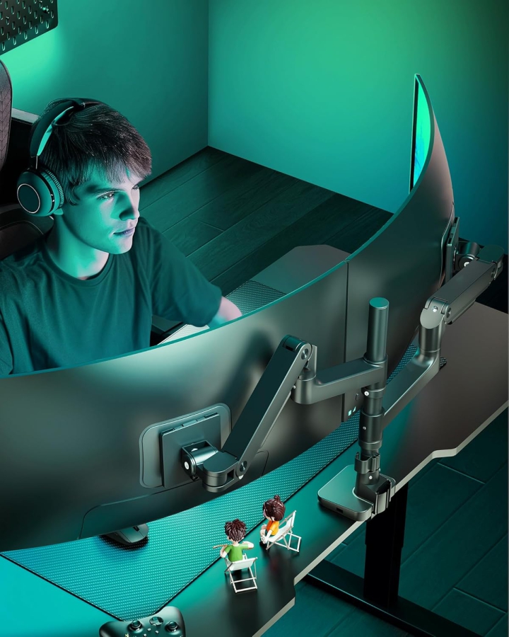 ARES WING Dual Monitorarm - 2 Moniteurs - [17-49" / jusqu